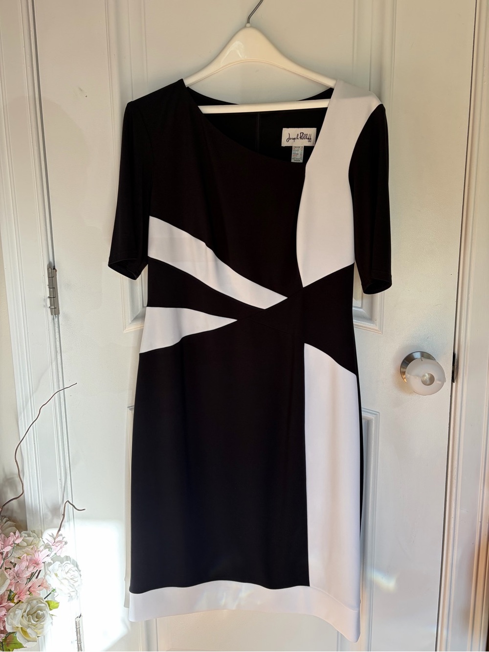 Joseph Ribkoff Black & White Graphic Midi Dress